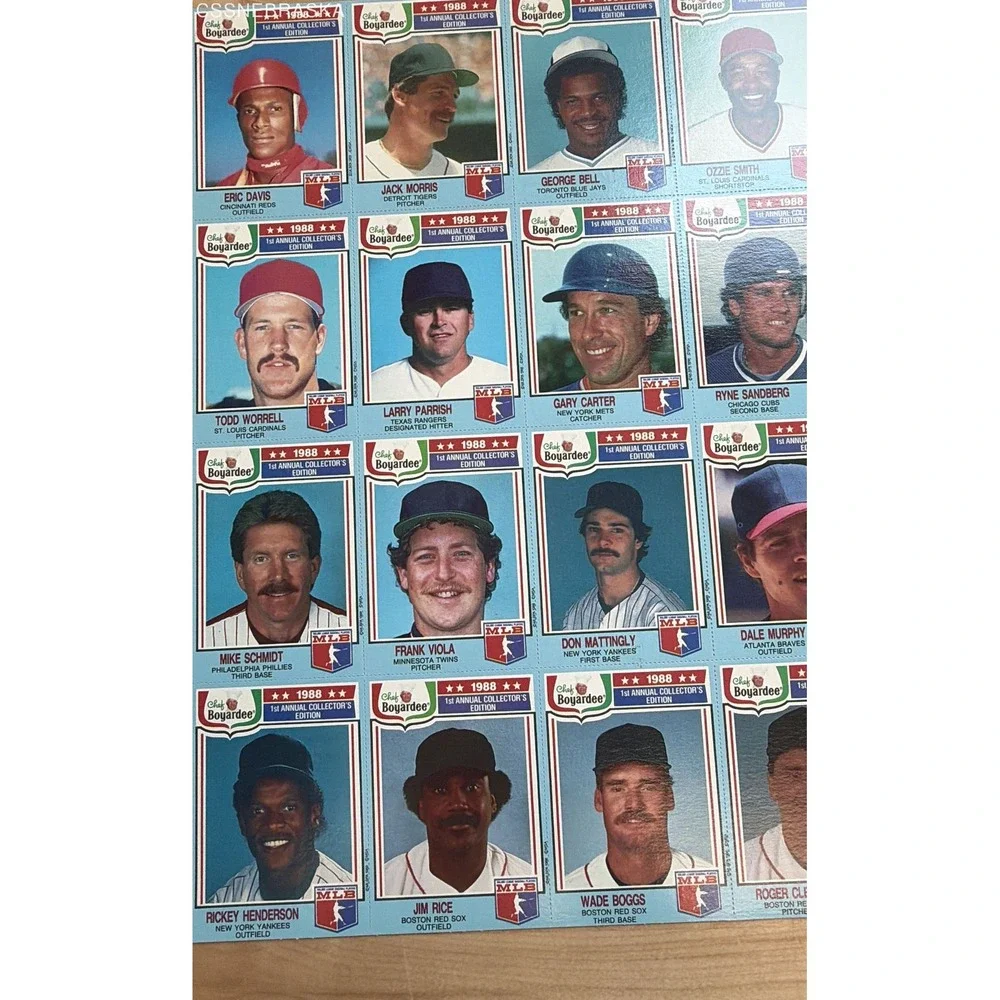 Chef Boyardee 1988 Baseball Uncut Sheet 24 Card Complete Set Ripken McGwire HOF